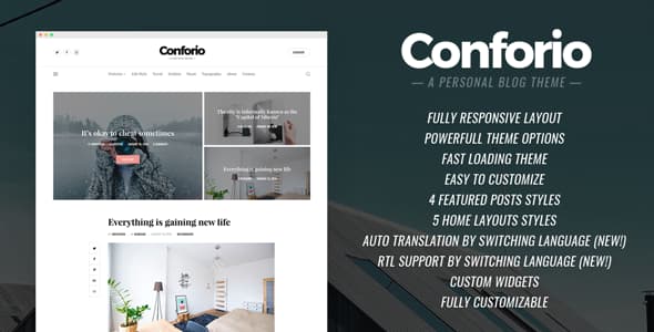 Conforio – A Personal Blogger Blog Theme