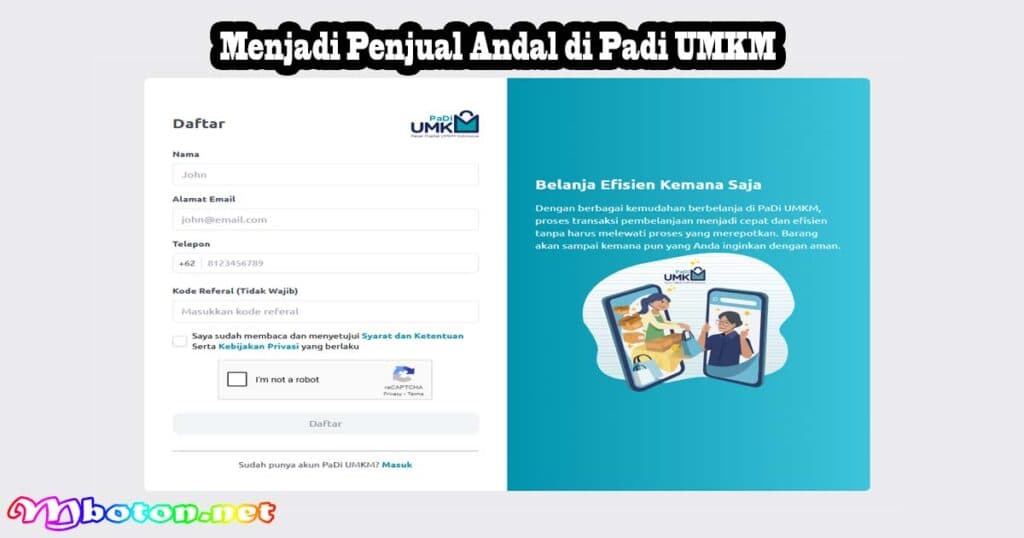 Panduan Cara Daftar Registrasi Padi UMKM Seller ( Buyer/Seller ) 3 Mendaftar Sebagai Pembeli di Padi UMKM