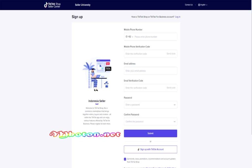 Bagaimana Cara Aktifkan TikTok Shop? Penjelasan Lengkap 2 mendaftarkan TikTok Shop melalui Laptop Komputer