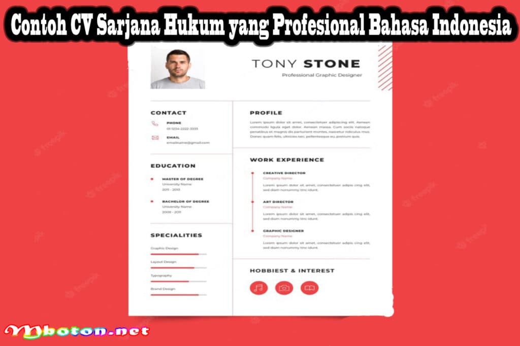 Contoh CV Sarjana Hukum yang Profesional Bahasa Indonesia