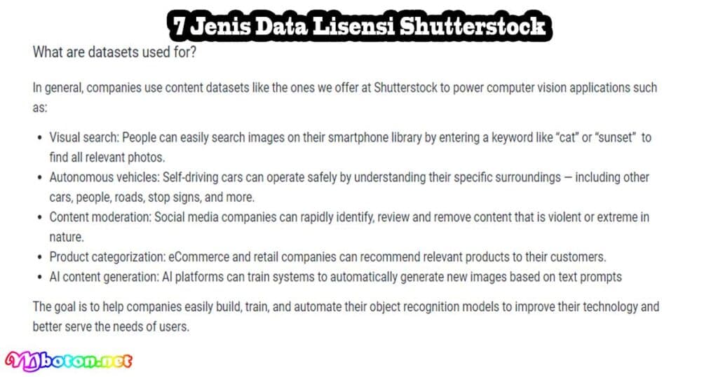 7 Jenis Data Lisensi Shutterstock