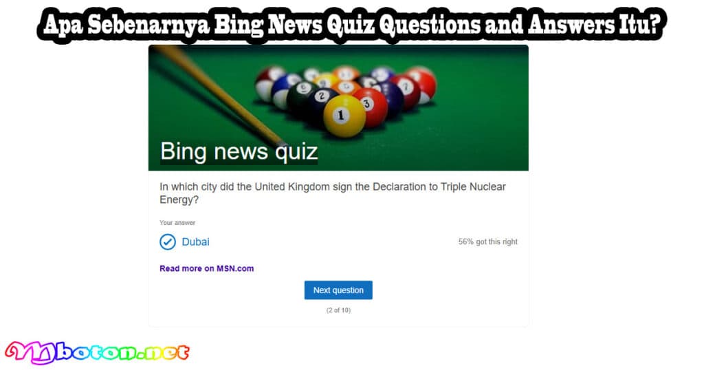 Apa Sebenarnya Bing News Quiz Questions and Answers Itu