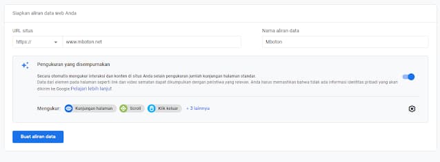 Siapkan data website anda URL Situs Google Analytics