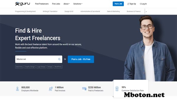 Guru.com Guru website freelancer job yang populer didunia sudah terverifikasi kepercayaan orang banyak pungguna. Akan mempermudah pekerjaan anda bagi yang mempunyai bisnis online dan Guru freelancer akan memberikan Produk atau Jasa