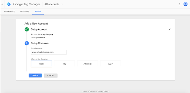 Setup New account Google Tag Manager