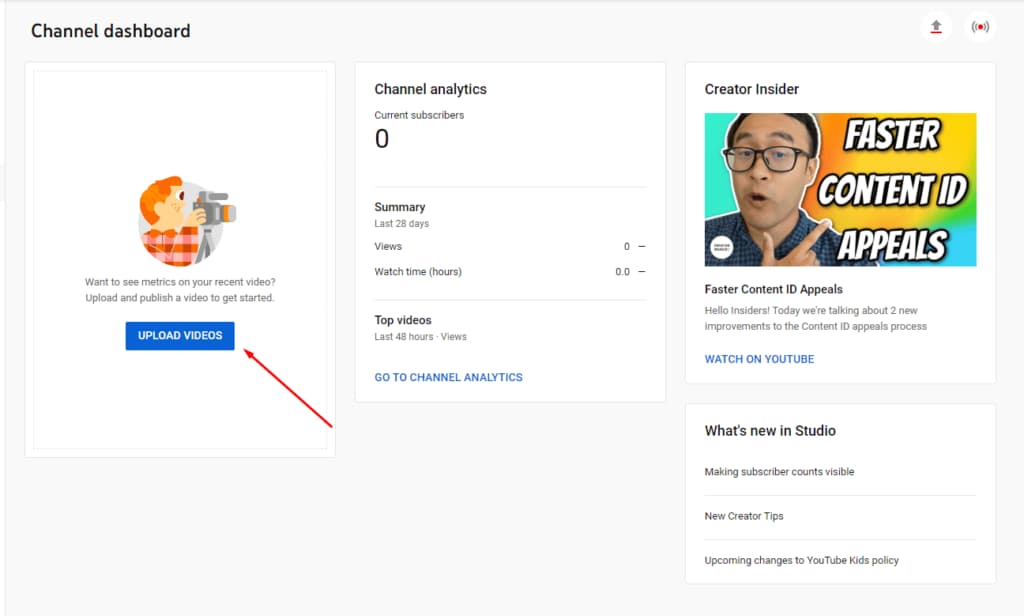 Channel Dashboard Studio Youtube