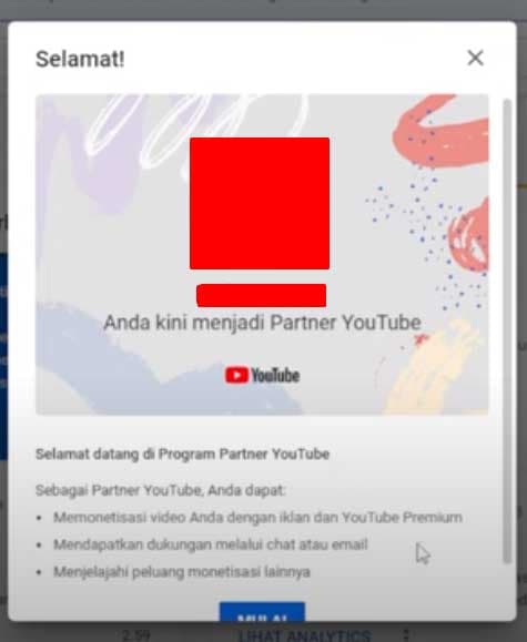 Selamat Channel Youtube Disetujui