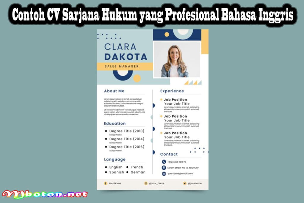 Contoh CV Sarjana Hukum yang Profesional Bahasa Inggris