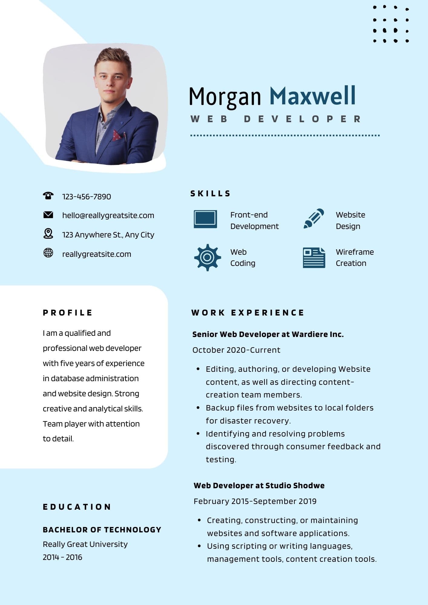 Contoh CV Web Developer: Kreatif Menyusun, 3 Template Gartis 3 Professional Resume Web Developer