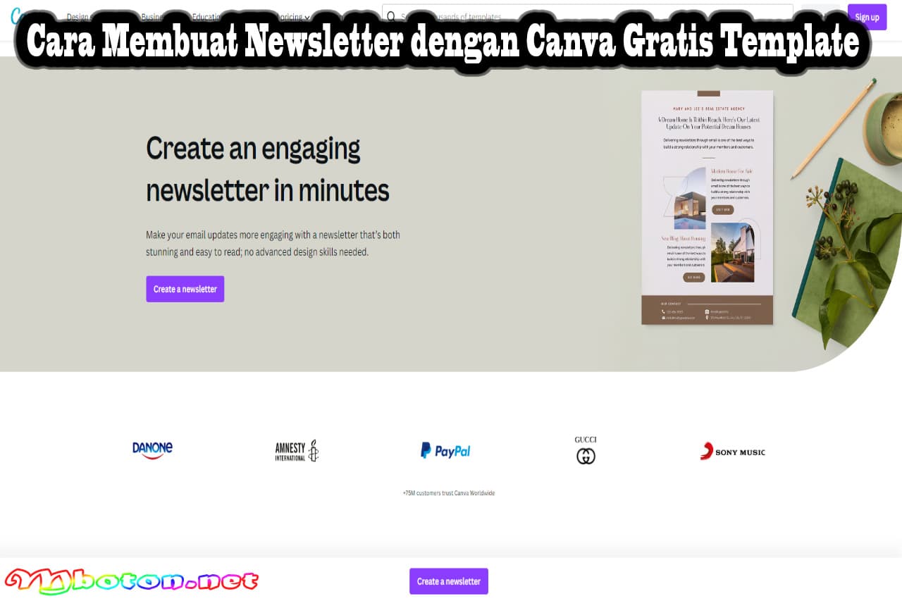 Cara Membuat Newsletter dengan Canva Gratis Template