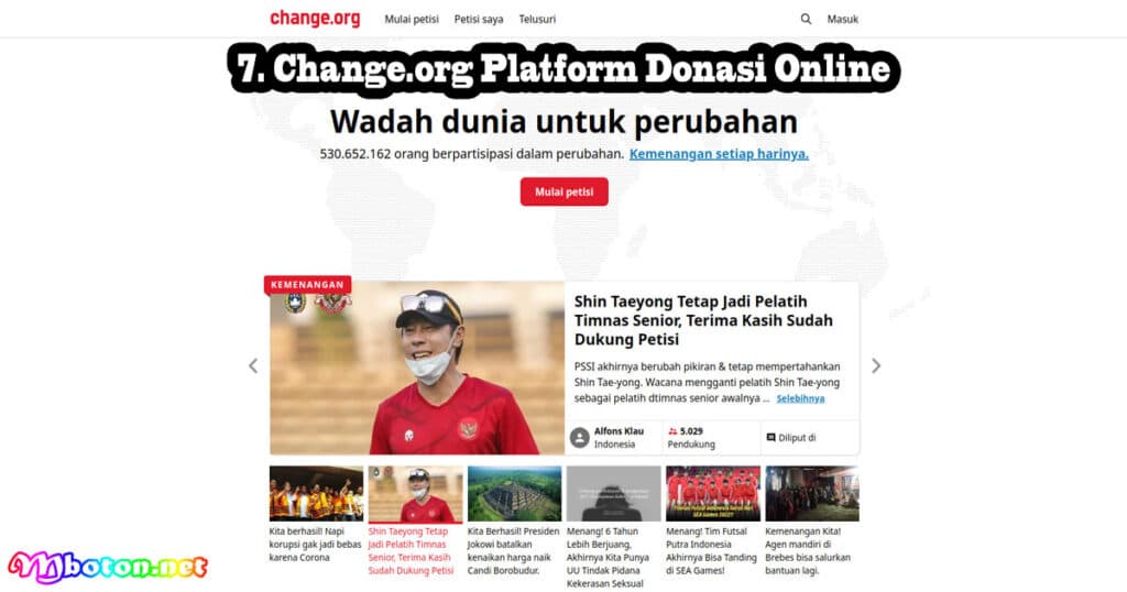 12 Website Donasi Penggalangan Dana Online Terbaik 4 Change org Platform Donasi Online
