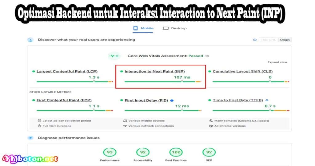 Cara Optimasi Interaction to Next Paint (INP) CWSA 3 Optimasi Backend untuk Interaksi Interaction to Next Paint (INP)
