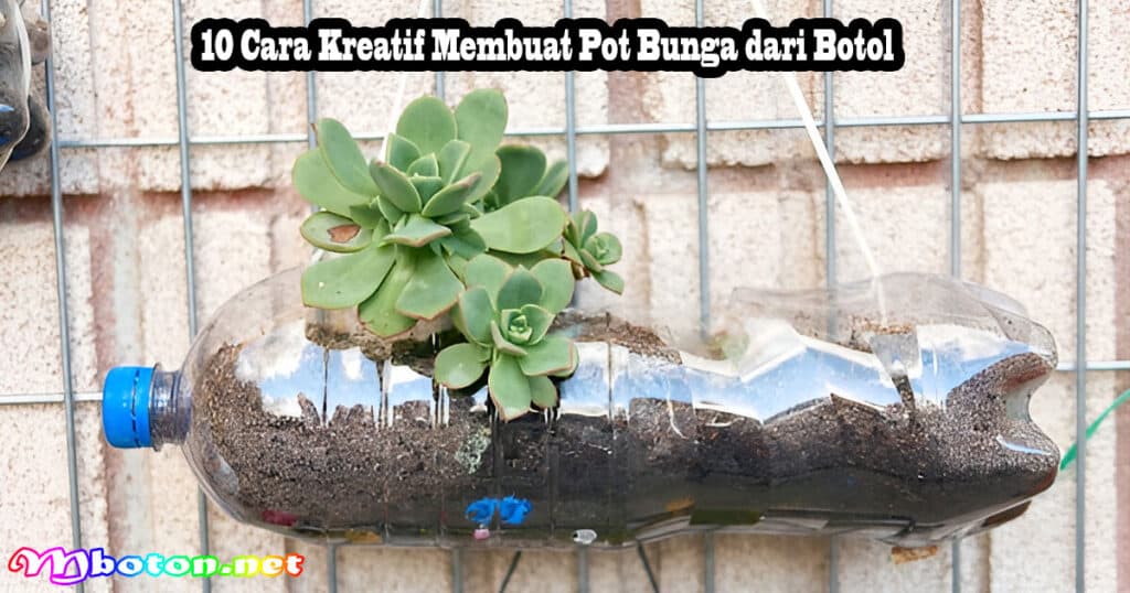 10 Sederhana Cara Membuat Pot Bunga dari Botol 3 10 Cara Kreatif Membuat Pot Bunga dari Botol