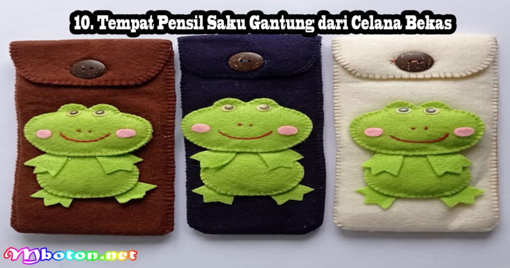 15 Ide Kreatif Tempat Pensil Dari Kain Flanel Estetik 10 10. Tempat Pensil Saku Gantung dari Celana Bekas