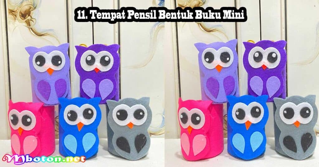 15 Ide Kreatif Tempat Pensil Dari Kain Flanel Estetik 11 11. Tempat Pensil Bentuk Buku Mini