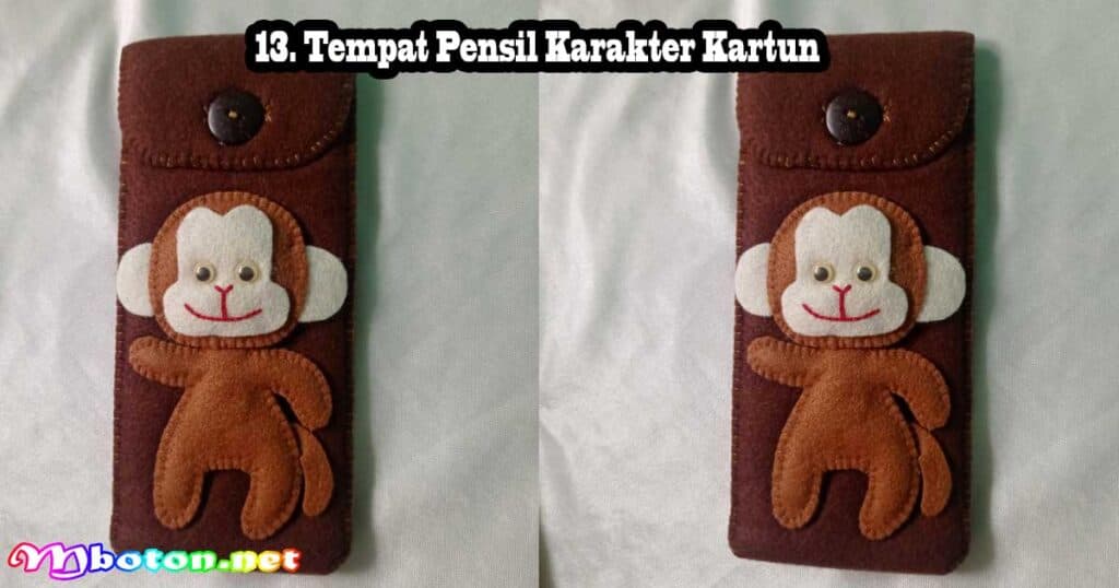 15 Ide Kreatif Tempat Pensil Dari Kain Flanel Estetik 13 13. Tempat Pensil Karakter Kartun