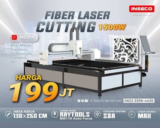 Harga Mesin CNC Kualitas Terbaik No 1 Indonesia 1 Harga mesin cnc fiber laser cutting plat logam merk inseco