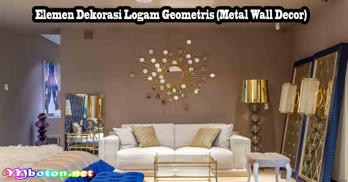 8 Hiasan Dinding Ruang Tamu Minimalis Modern 8 Elemen Dekorasi Logam Geometris (Metal Wall Decor)