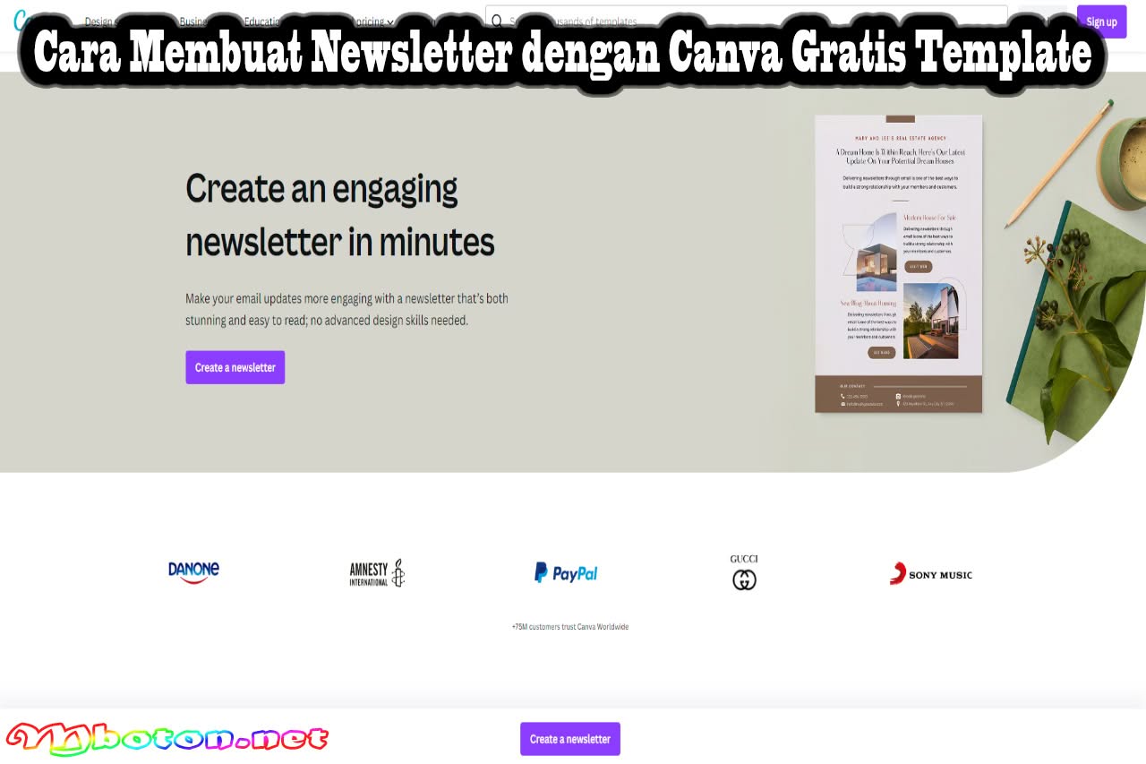 Cara Membuat Newsletter dengan Canva Gratis Template