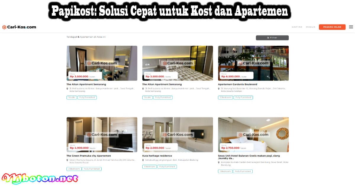 10 Aplikasi Sewa Apartemen Indonesia Terkenal Dan Terbaik 10 Cari-Kos: Cari aplikasi sewa apartemen dengan Mudah