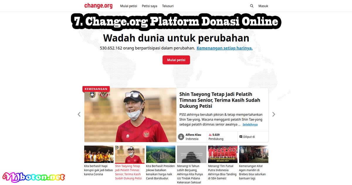12 Website Donasi Penggalangan Dana Online Terbaik 4 Change org Platform Donasi Online