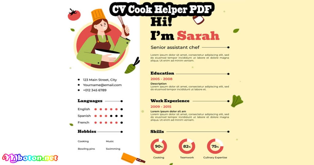 Cook Helper: Apa Itu, Tugas, CV, Dan Tips Karirnya 2 CV Cook Helper PDF