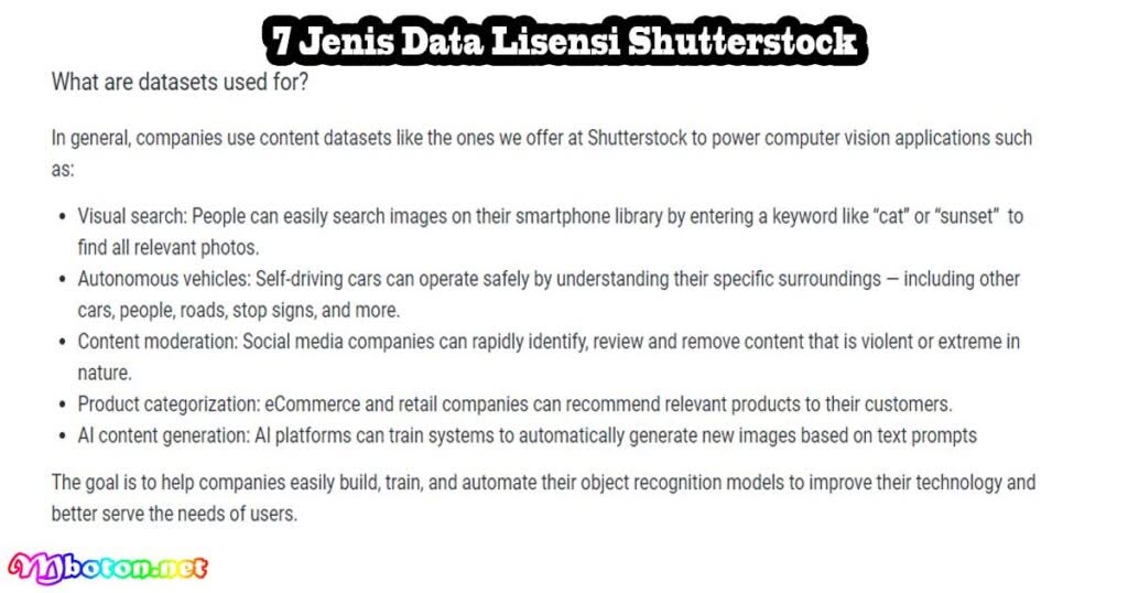 7 Jenis Data Lisensi Shutterstock