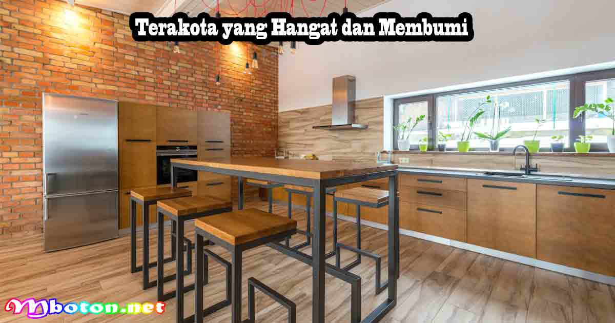 12 Model Keramik Lantai Dapur Estetis 9 Terakota yang Hangat dan Membumi